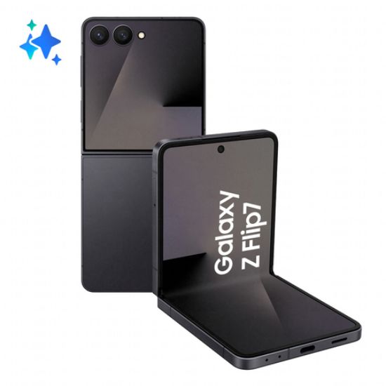 Immagine di Samsung Galaxy Z Flip7 Smartphone AI, RAM 12GB, 512GB, Display 4,1" Super AMOLED/6,9" Dynamic AMOLED 2X, Fotocamera 50MP, Jetblack