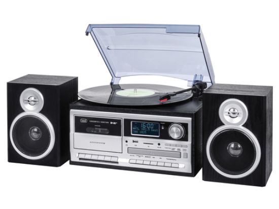 Immagine di Trevi GIRADISCHI STEREO DAB+ 25W WIRELESS USB SD AUX-IN CASSETTA ENCODING TT 1072 DAB NERO