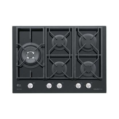 Immagine di GV75TXBK PIANO COTT 70CM 4F-1TC FRONT VETRONERO GHISAGRIGL
