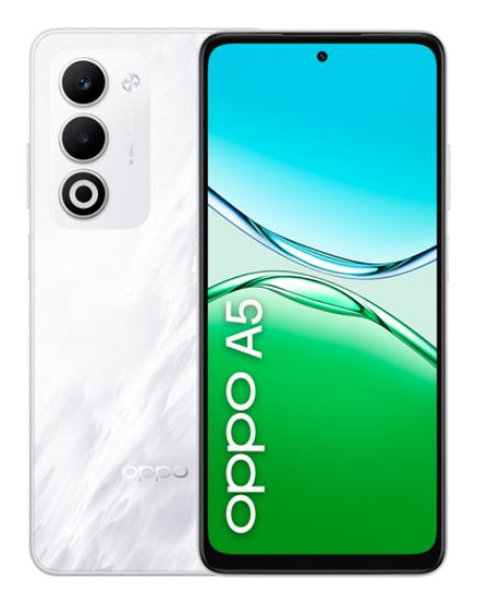 Immagine di OPPO A5 Smartphone, Foto AI 50MP, Frontale 5MP, Display 6.67” 90HZ LCD HD+, 6000mAh, RAM 6(Esp2GB/4GB/6GB)+ROM 128GB (esp1TB), IP65, [Versione Italia], Mist White