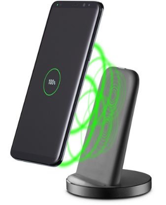 Immagine di Cellularline Wireless Fast Charger Stand - Samsung, Apple and other Wireless Smartphones