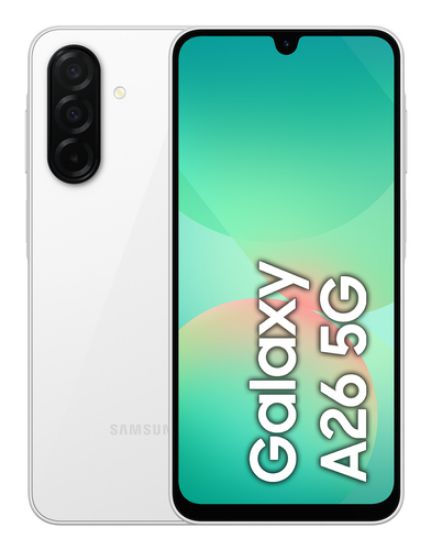 Immagine di Samsung Galaxy A26 5G, Smartphone con Funzioni intelligenti, Display Super AMOLED 6.7”, 8GB RAM, 256GB, Batteria 5.000 mAh, memoria espandibile, White