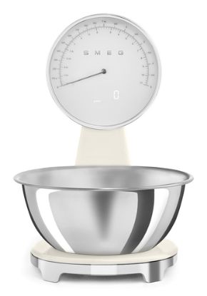 Immagine di Smeg KSF01CRWW bilancia da cucina Cromo, Crema Superficie piana Bilancia da cucina elettronica