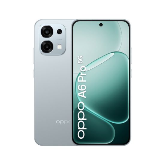 Immagine di OPPO A6 Pro 5G Smartphone, Foto AI 50MP, Frontale 16MP, Display 6.57” 120HZ AMOLED FHD+, 6500mAh, RAM 8(Esp8GB)+ROM 256GB (esp2TB), IP69, [Versione Italia], Lunar Titanium