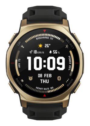 Immagine di Amazfit T-rex 3 Pro 3,35 cm (1.32") AMOLED 44 mm Digitale 466 x 466 Pixel Touch screen Oro Wi-Fi GPS (satellitare)