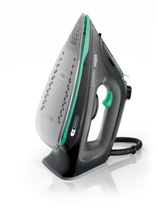 Immagine di Braun TexStyle 5 - Ferro da stiro a vapore, Manico aperto ergonomico, FreeGlide3D, 2700W, 300ml, Nero/Verde (SI5277GR)
