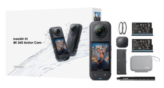 Immagine di Insta360 X5 Bundle fotocamera per sport d'azione 72 MP 8K Ultra HD 25,4 / 1,28 mm (1 / 1.28") Wi-Fi 200 g