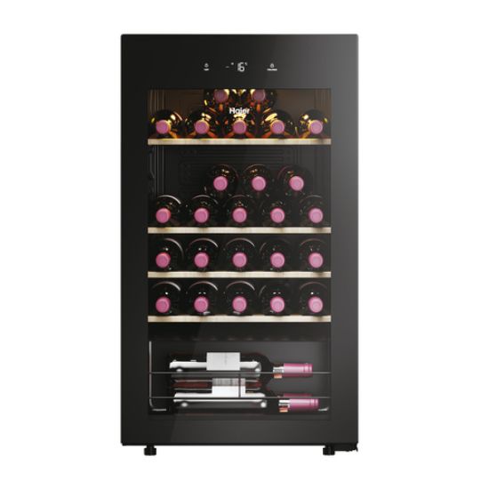 Immagine di Haier Wine Bank 50 Serie 3 HWS34GGH1 Cantinetta vino con compressore Libera installazione Nero 34 bottiglia/bottiglie