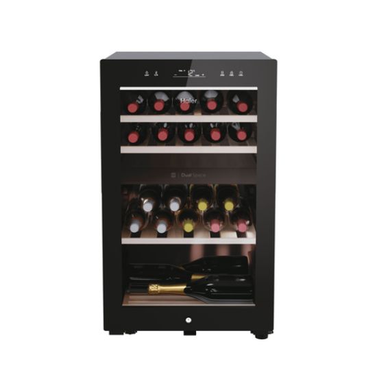 Immagine di Haier Wine Bank 50 Serie 7 HWS42GDAU1 Cantinetta vino con compressore Libera installazione Nero 42 bottiglia/bottiglie