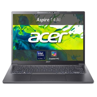Immagine di Acer Aspire 14 AI Intel Core Ultra 7 256V Computer portatile 35.6 cm (14") OLED 16 GB LPDDR5x-SDRAM 512 GB SSD Wi-Fi 6E (802.11ax) Windows 11 Home Grigio