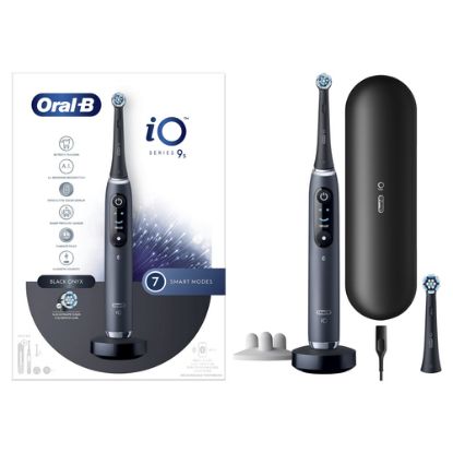 Immagine di Oral-B iO Spazzolino Elettrico Ricaricabile 9S Nero, 2 Testine, 1 Custodia Da Viaggio Ricaricabile