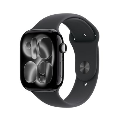 Immagine di Apple Watch Series 11 GPS 46mm Cassa Alluminio Jet Black con Sport Band Nero - M/L