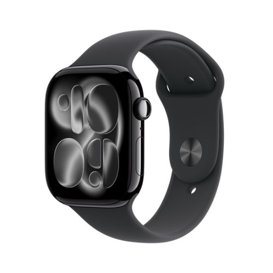 Immagine di Apple Watch Series 11 GPS 46mm Cassa Alluminio Jet Black con Sport Band Nero - M/L