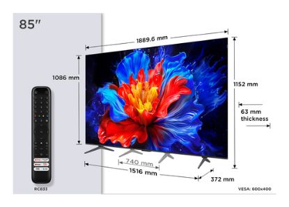 Immagine di TCL P89K Serie Smart TV QLED 4K 85" 85P89K, 144Hz, audio Onkyo 2.1, Dolby Vision & Atmos, Google TV