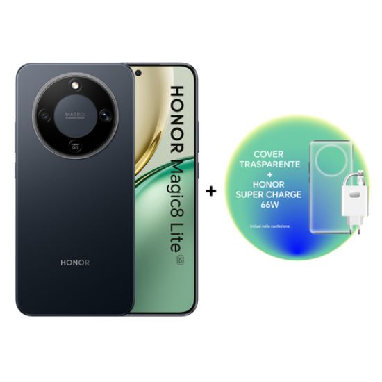 Immagine di Honor Magic8 Lite 5G 17,2 cm (6.79") MagicOS 9.0 USB tipo-C 8 GB 512 GB 7500 mAh Nero