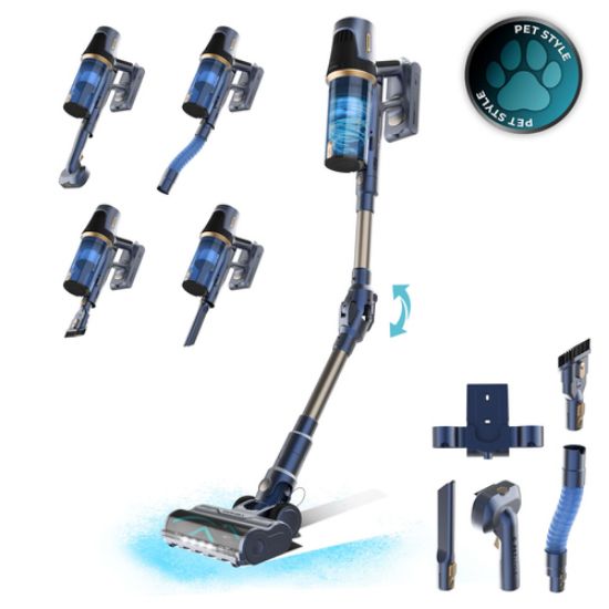 Immagine di Cecotec Conga Rockstar RS70 Pet Flex aspirapolvere senza filo Blu Senza sacchetto