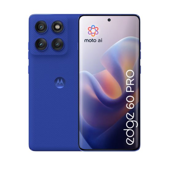 Immagine di Motorola edge 60 pro con Moto AI (12/512GB, Fotocamera 50+50+10MP, selfie 50MP, Display 6.67" pOLED 120Hz, MediaTek Dimensity 8350, batteria 6000mAh, ricarica 90W, Android 15), PANTONE Dazzling Blue
