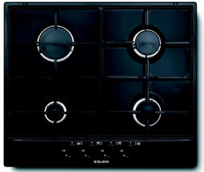 Immagine di Glem Gas GT64BK piano cottura Nero Da incasso 60 cm 4 Fornello(i)