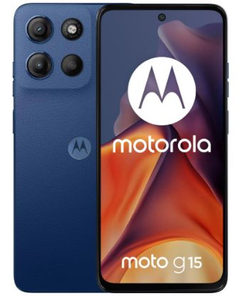 Immagine di Motorola moto g15 (8/256GB, Doppia fotocamera 50MP+5MP+flicker sensor, Display 6.72" FHD+ 60Hz, batteria 5200mAh, MediaTek Helio G81, Android 15), Sea Blue con moto buds