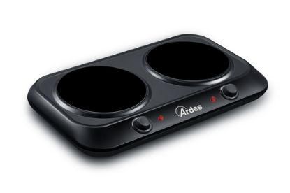 Immagine di Ardes AR1F402 piano cottura Nero Superficie piana Piastra sigillata 2 Fornello(i)