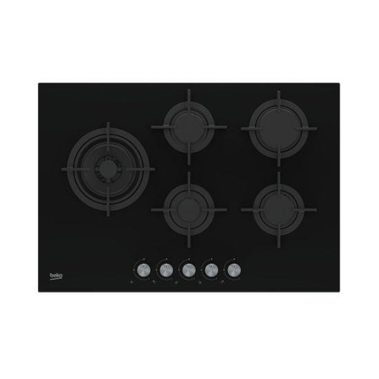 Immagine di Beko HILL 75222 S piano cottura Nero Da incasso 75 cm Gas 5 Fornello(i)