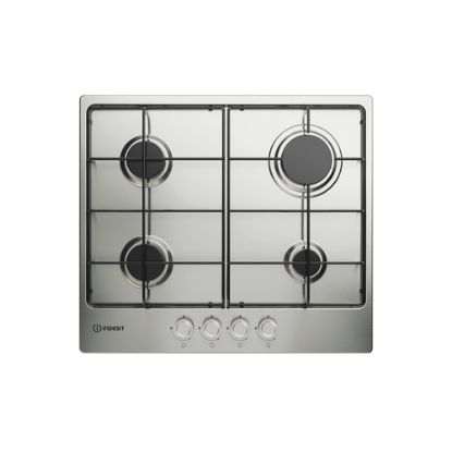 Immagine di Indesit THP 642 IX/I 1 piano gas inox 60cm 4 fuochi griglie smaltate