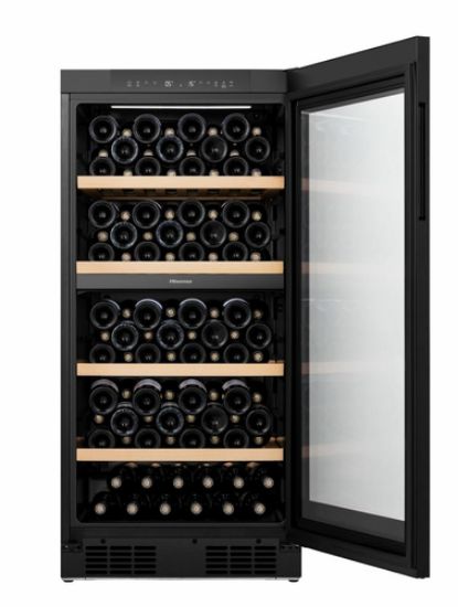 Immagine di Hisense cantina vini RW3N230GELF libera installazione classe F 108 Bottiglie Doppia Temperatura Vetro Anti UB Connect Life