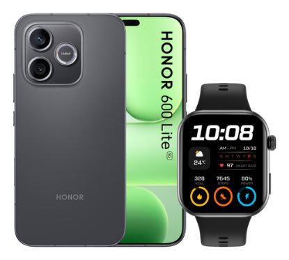Immagine di Honor BUNDLE 600 LITE 256GB V BLACK+WATCH 2i BLACK 16,8 cm (6.6") Doppia SIM 5G USB tipo-C 16 GB 6520 mAh Nero