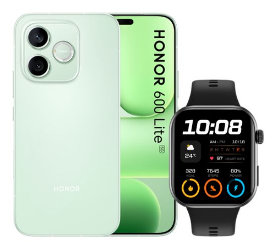 Immagine di Honor BUNDLE 600 LITE 256GB S GREEN+WATCH 2i BLACK 16,8 cm (6.6") Doppia SIM 5G USB tipo-C 16 GB 6520 mAh Verde