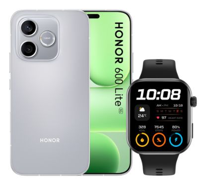 Immagine di Honor BUNDLE 600 LITE 256GB V GREY+WATCH 2i BLACK 16,8 cm (6.6") Doppia SIM 5G USB tipo-C 16 GB 6520 mAh Grigio