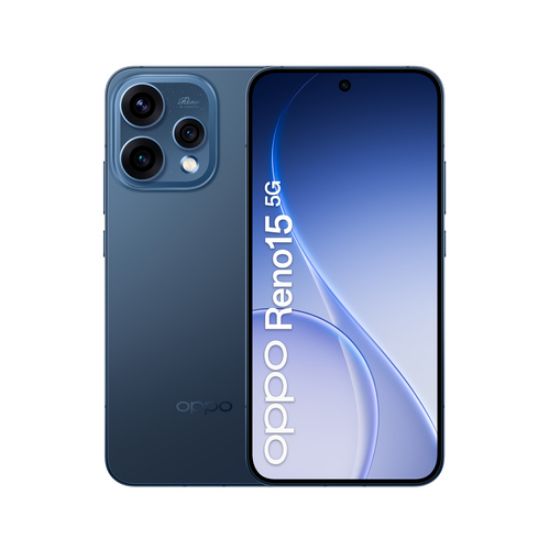 Immagine di OPPO Reno15 5G AI Smartphone, Tripla fotocamera 50+50+8MP, Selfie 50MP, Display 6.59” 120HZ AMOLED FHD+, 6500mAh, RAM 8GB(Esp2GB/4GB/8GB)+ROM 512GB [Versione Italia], Twilight Black