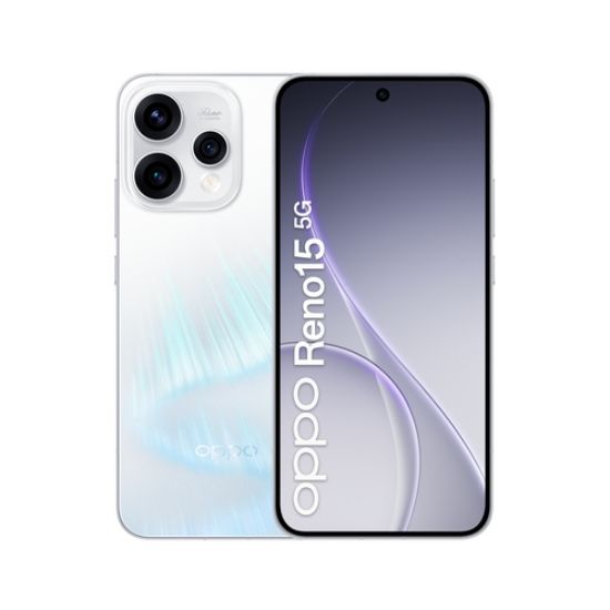 Immagine di OPPO Reno15 5G AI Smartphone, Tripla fotocamera 50+50+8MP, Selfie 50MP, Display 6.59” 120HZ AMOLED FHD+, 6500mAh, RAM 8GB(Esp2GB/4GB/8GB)+ROM 512GB [Versione Italia], Aurora White