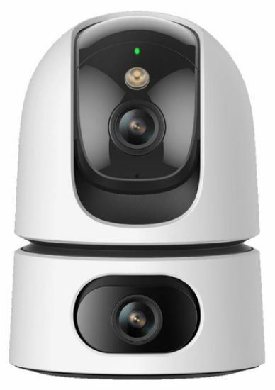Immagine di Imou Ranger DUAL 6MP. Telecamera da interno a doppia ottica (3MP+3MP), motorizzata, sirena integrata e faretto, rilevamento suoni anomali/umano/animale, smart tracking, funzione privacy, visione notturna, comunicazione bidirezionale, Wi-fi 2.4Ghz, registrazione su Micro SD (fino a 512GB) - NVR o Cloud. Certificazione GDPR.