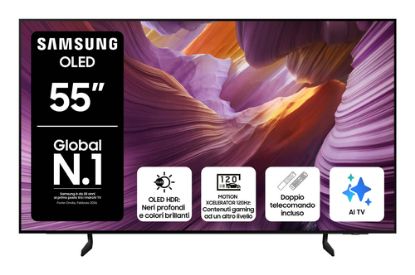 Immagine di Samsung OLED AI TV 55" QE55S85FAUXZT 4K, Processore NQ4 AI Gen2, 4K AI Upscaling, Schermo antiriflesso, OLED HDR, Dolby Atmos & OTS Lite, Contour Design, Vision AI Smart TV, 2025