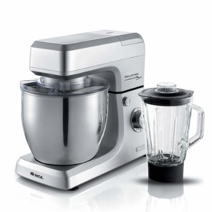 Immagine di Ariete 1598 Gourmet Professional 7L Metal - Impastatrice Planetaria con Frullatore - Ciotola in Acciaio Inox - 7 L - Caraffa in vetro - 1200 Watt - 6 velocità