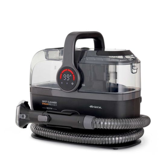Immagine di Ariete 2484 Spot Cleaner Steam PRO 5in1, Lavatappeti e pulitore a vapore, Elimina macchie da interni Auto, Divani, Moquette, Materassi, tappeti, 1800W, 3 modalità di pulizia, Elevata potenza aspirante, Pet care, 2 serbatoi