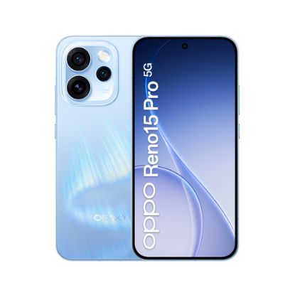 Immagine di OPPO Reno15 Pro 5G AI Smartphone, Tripla fotocamera 200+50+50MP, Selfie 50MP, Display 6.32” 120HZ AMOLED FHD+, 6200mAh, RAM 12GB(Esp4GB/8GB/12GB)+ROM 512GB [Versione Italia], Aurora Blue