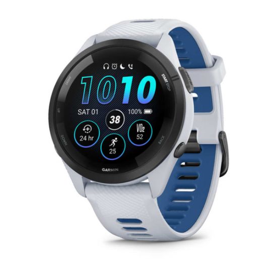 Immagine di Garmin Forerunner 265 3,3 cm (1.3") AMOLED 46 mm Digitale 416 x 416 Pixel Touch screen Nero, Bianco Wi-Fi GPS (satellitare)