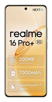 Immagine di realme 16 Pro+ 17,3 cm (6.8") 5G USB tipo-C 12 GB 512 GB 7000 mAh Oro