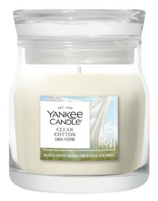Immagine di Yankee Candle Clean Cotton candela di cera Rotondo Cotone Bianco 1 pz