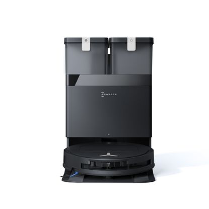 Immagine di Ecovacs DEEBOT T50 OMNI Gen3, Robot aspirapolvere lavapavimenti, 25.000 Pa, spazzola laterale e mocio a estensione, ZeroTangle 3.0, AIVI 3D 3.0, stazione OMNI All-in-One, lavaggio a 75 °C, 81 mm, Nero