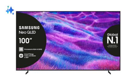 Immagine di Samsung Neo QLED AI TV 100" QE100QN80FUXZT 4K Mini LED, Processore NQ4 AI Gen2, 4K AI Upscaling, Motion Xcelerator 144Hz, Neo Quantum HDR, Dolby Atmos & OTS Lite, Simple Chamfer Design, Vision AI Smart TV, 2025