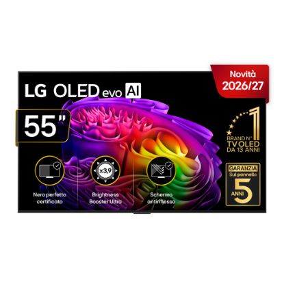 Immagine di LG OLED evo AI 55'' Serie G6 OLED55G64LW, 4K, Hyper Radiant Color, Staffa a filo muro inclusa, G-Sync, SMART TV 2026