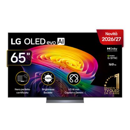 Immagine di LG OLED evo AI 65'' Serie C6 OLED65C65LA, 4K, Brightness Booster, Processore α11 Gen3, VRR 165Hz,G-Sync, SMART TV 2026