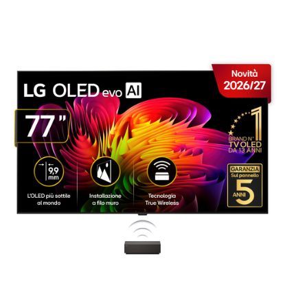 Immagine di LG OLED evo AI Wallpaper TV 77'' W6 OLED77W69LA, 4K, spessore 9,9mm, True Wireless, Staffe filo muro SMART TV 2026