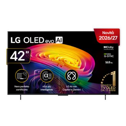 Immagine di LG OLED evo AI 42'' Serie C6 OLED42C65LA, 4K, Brightness Booster, Processore α11 Gen3, VRR 165Hz,G-Sync, SMART TV 2026