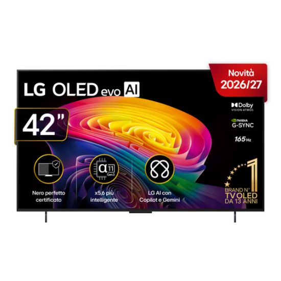 Immagine di LG OLED evo AI 42'' Serie C6 OLED42C65LA, 4K, Brightness Booster, Processore α11 Gen3, VRR 165Hz,G-Sync, SMART TV 2026