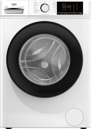 Immagine di Beko b100 BMX7126DB 7kg classe A bianco, inverter 1200 giri, display XL, oblò nero, funzione vapore