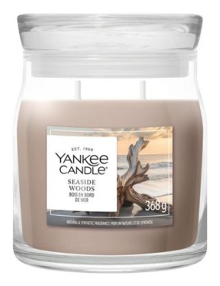Immagine di Yankee Candle Seaside Woods candela di cera Rotondo Freschezza, Legnoso Verde 1 pz