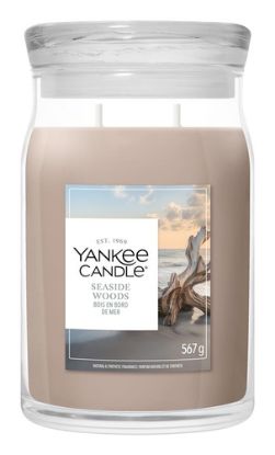 Immagine di Yankee Candle Seaside Woods candela di cera Rotondo Legnoso, Freschezza Beige 1 pz